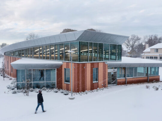 Exterior of the Hough Campus (Street View) with its plentiful windows