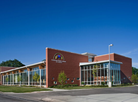 Exterior View of Rice Branch building from Shaker Boulevard