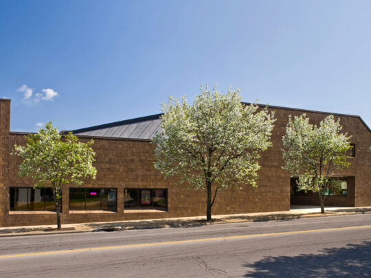 Exterior of South Brooklyn building from Pearl Road